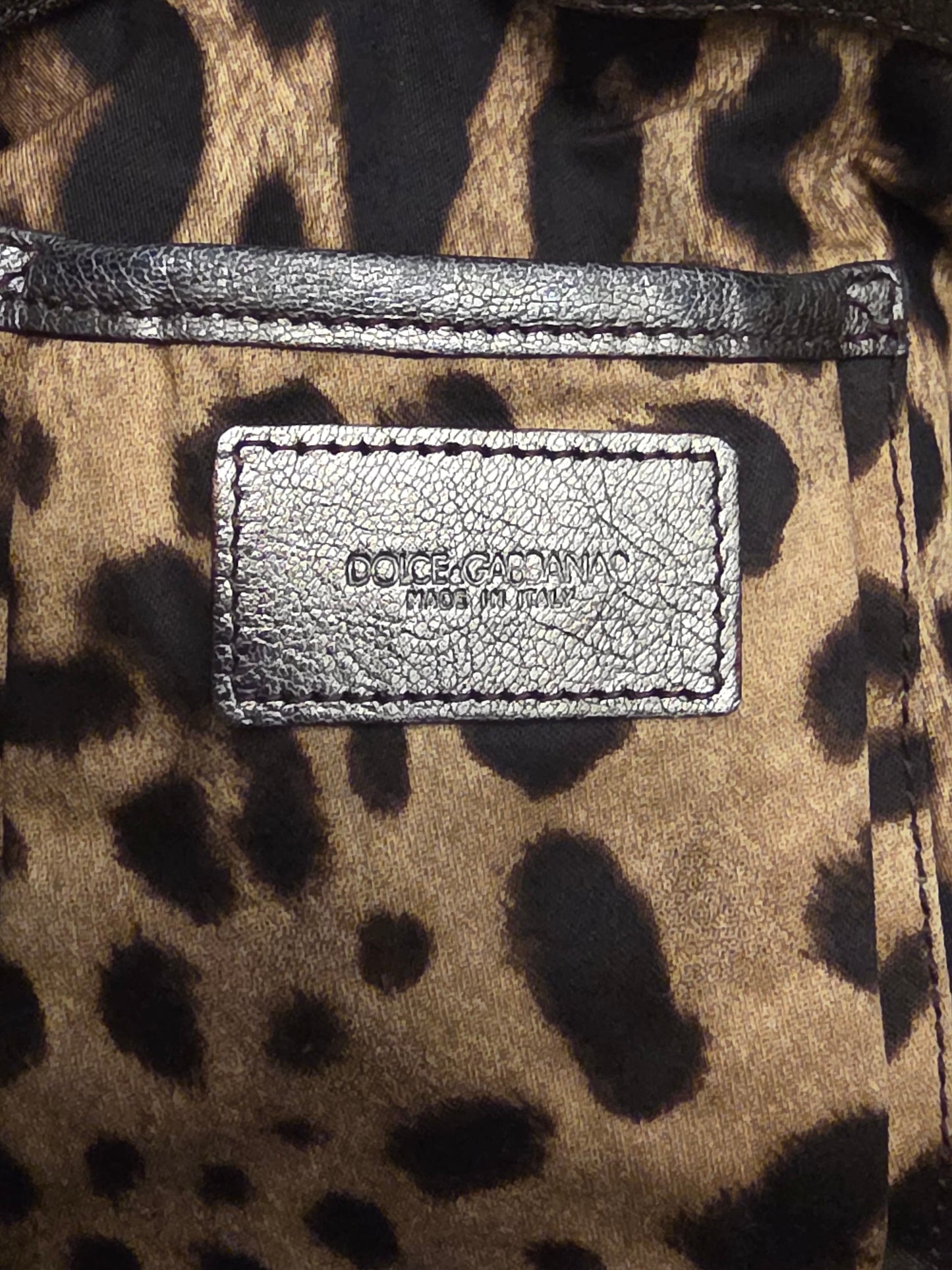 Dolce & Gabbana Miss Easy Metallic Bronze Croc Embossed Leather Tote Bag