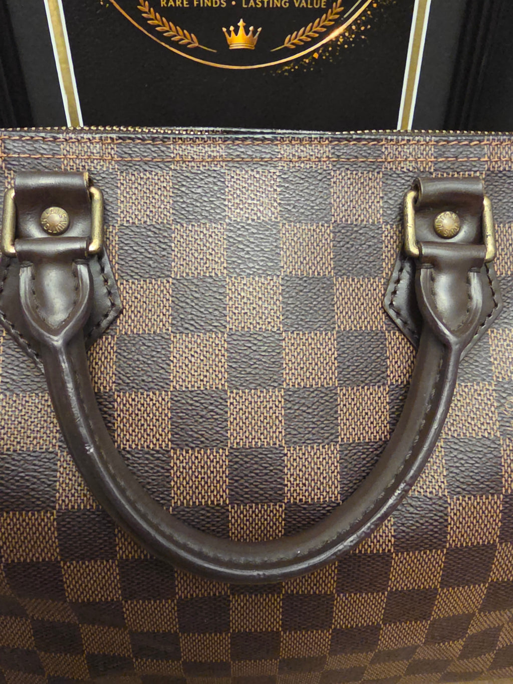 Louis Vuitton Damier Ebene Speedy 30 Satchel Bag