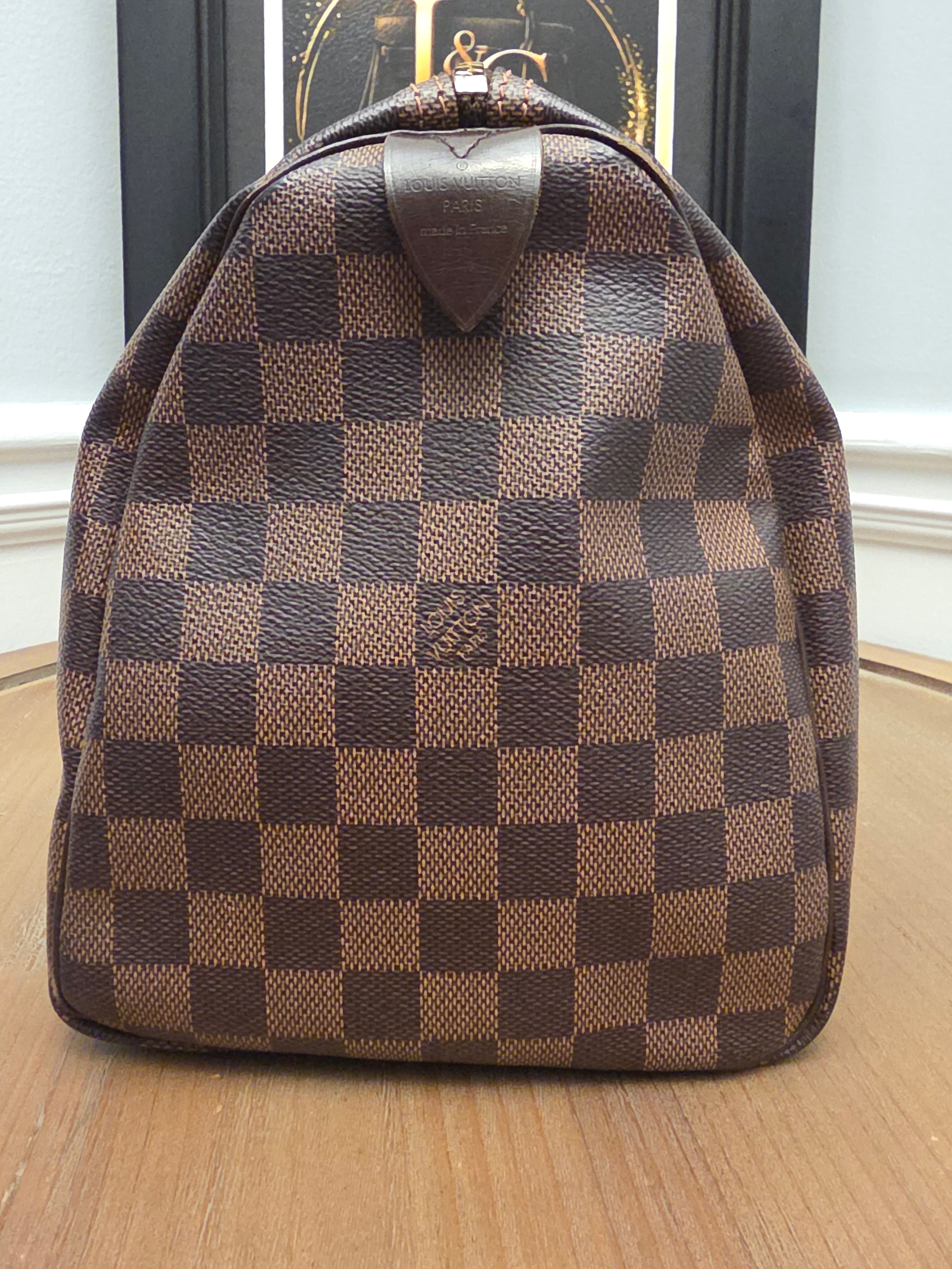 Louis Vuitton Damier Ebene Speedy 30 Satchel Bag