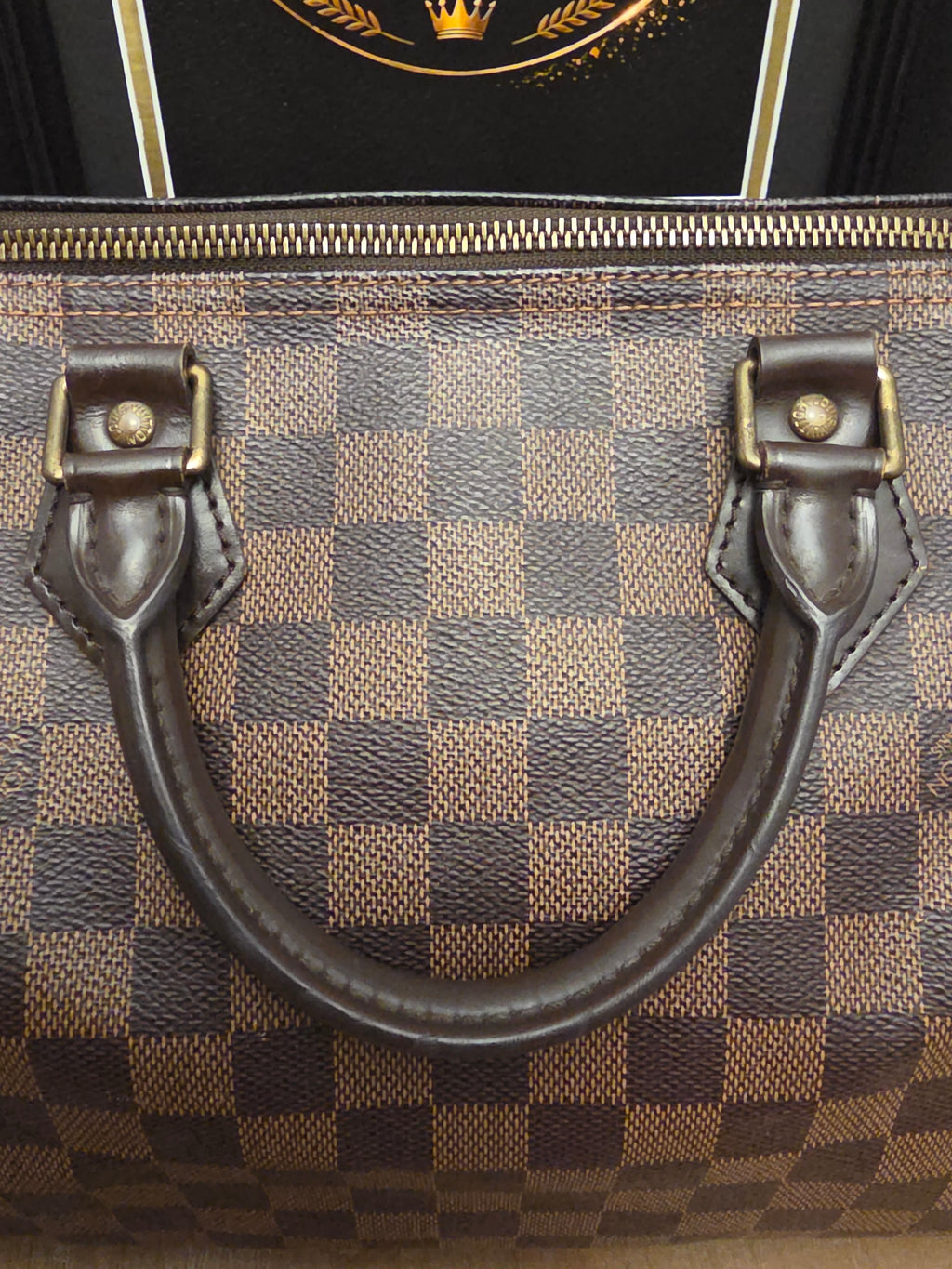 Louis Vuitton Damier Ebene Speedy 30 Satchel Bag