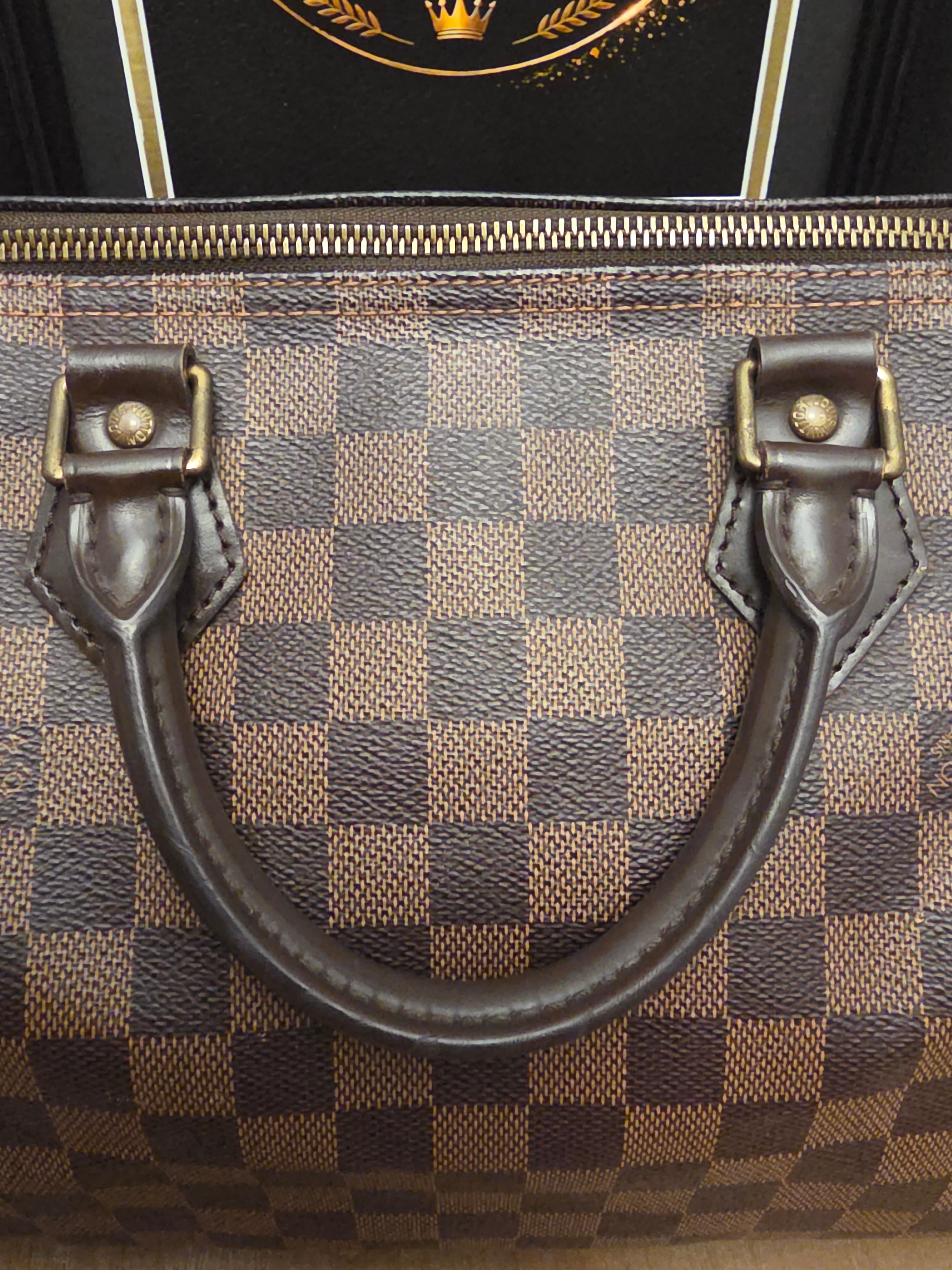 Louis Vuitton Damier Ebene Speedy 30 Satchel Bag
