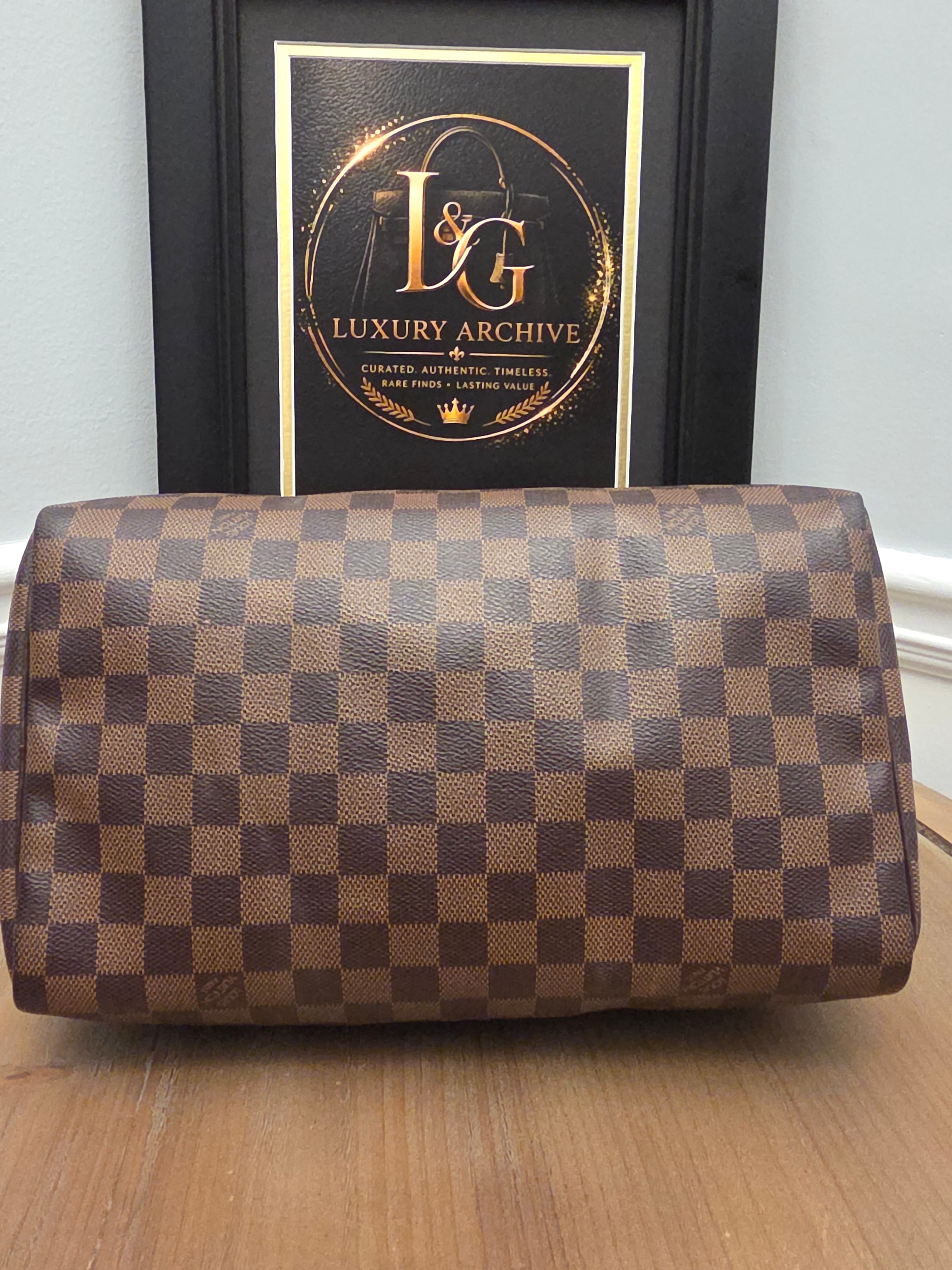 Louis Vuitton Damier Ebene Speedy 30 Satchel Bag