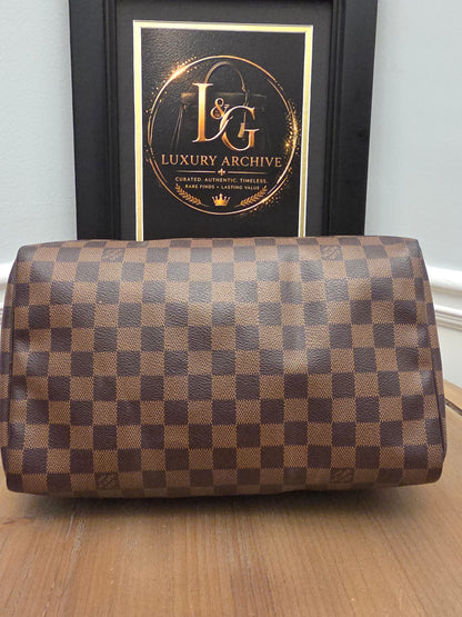 Louis Vuitton Damier Ebene Speedy 30 Satchel Bag
