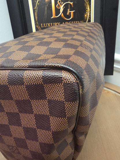 Louis Vuitton Damier Ebene Speedy 30 Satchel Bag