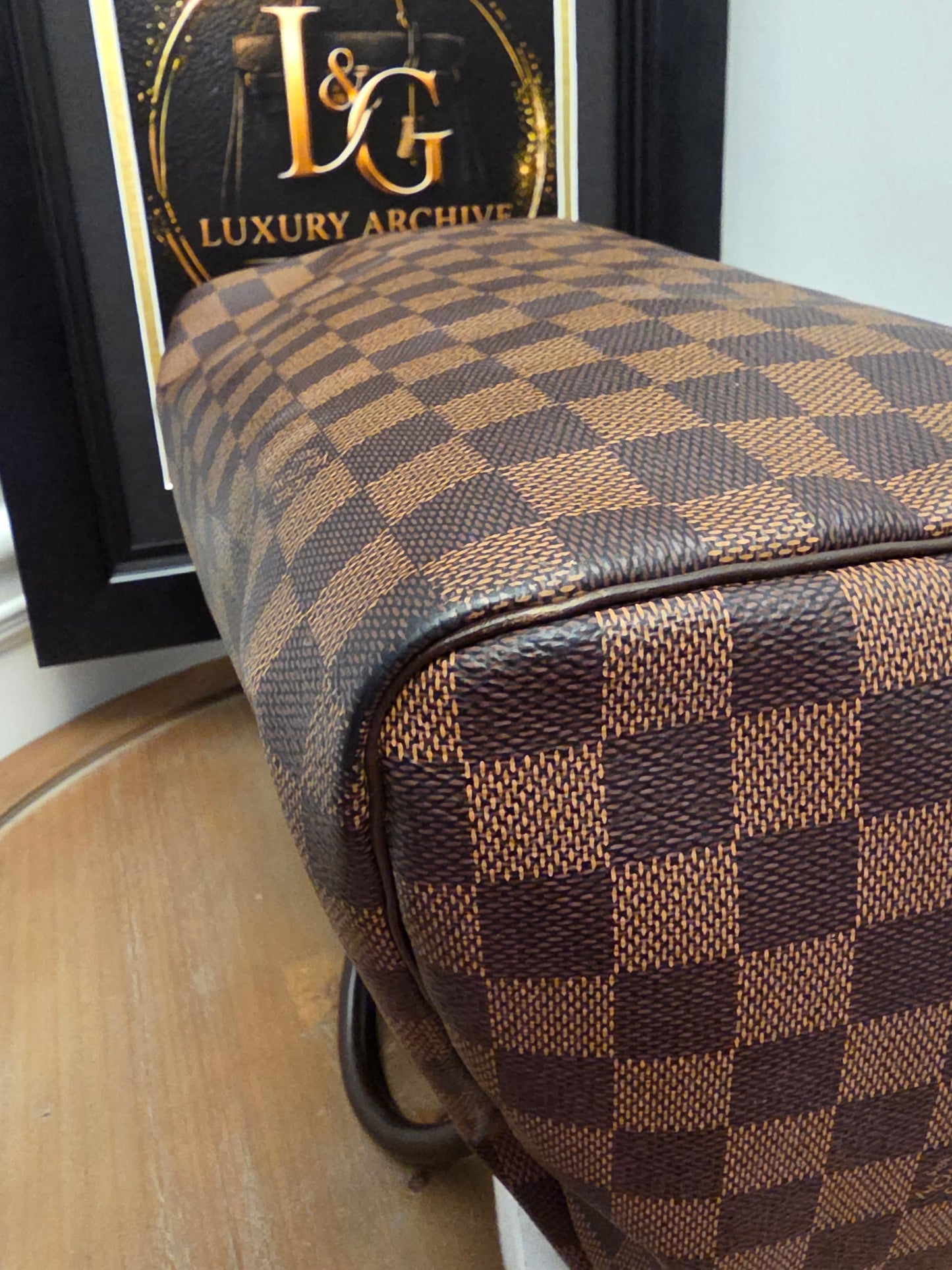 Louis Vuitton Damier Ebene Speedy 30 Satchel Bag