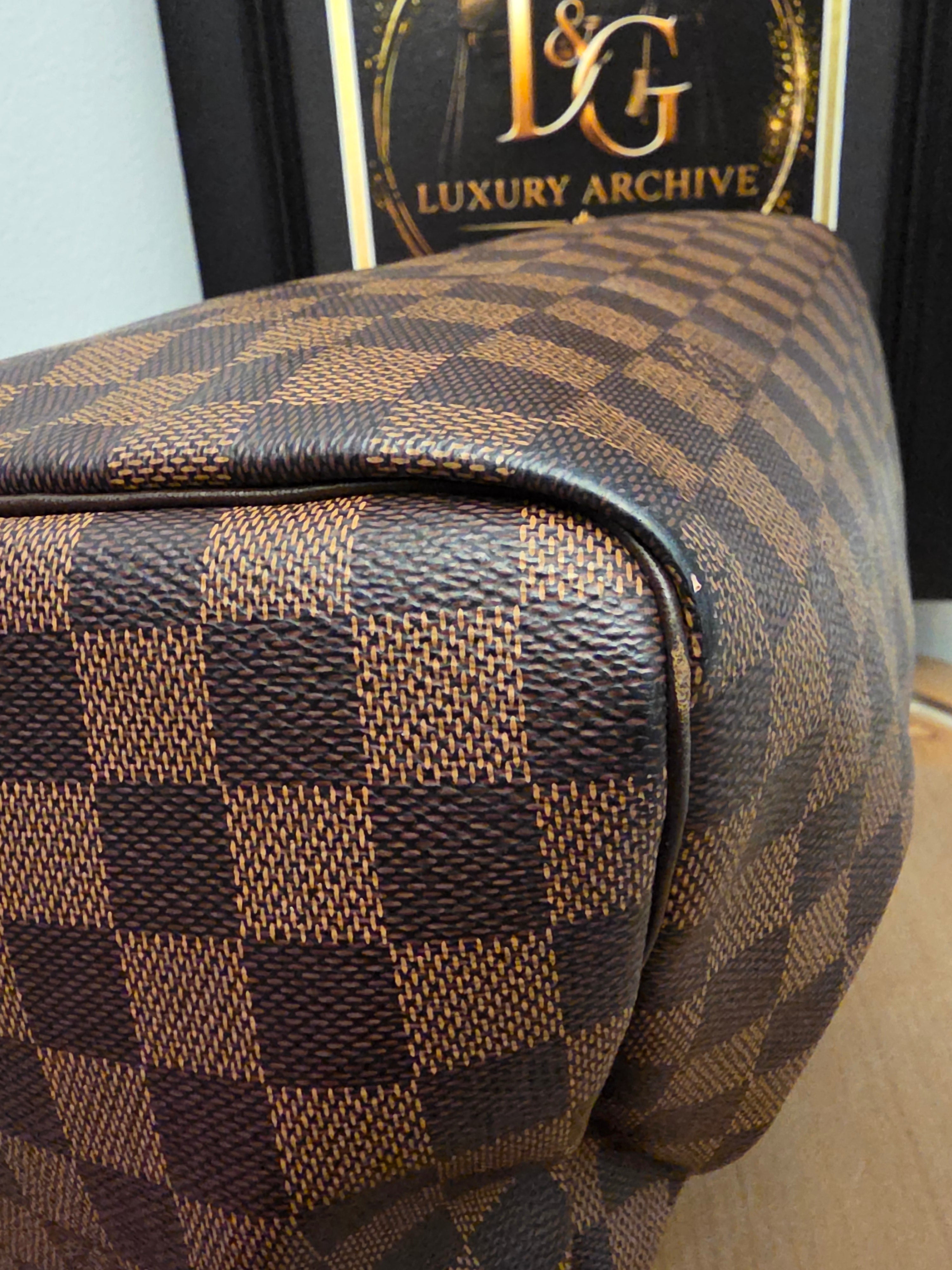 Louis Vuitton Damier Ebene Speedy 30 Satchel Bag
