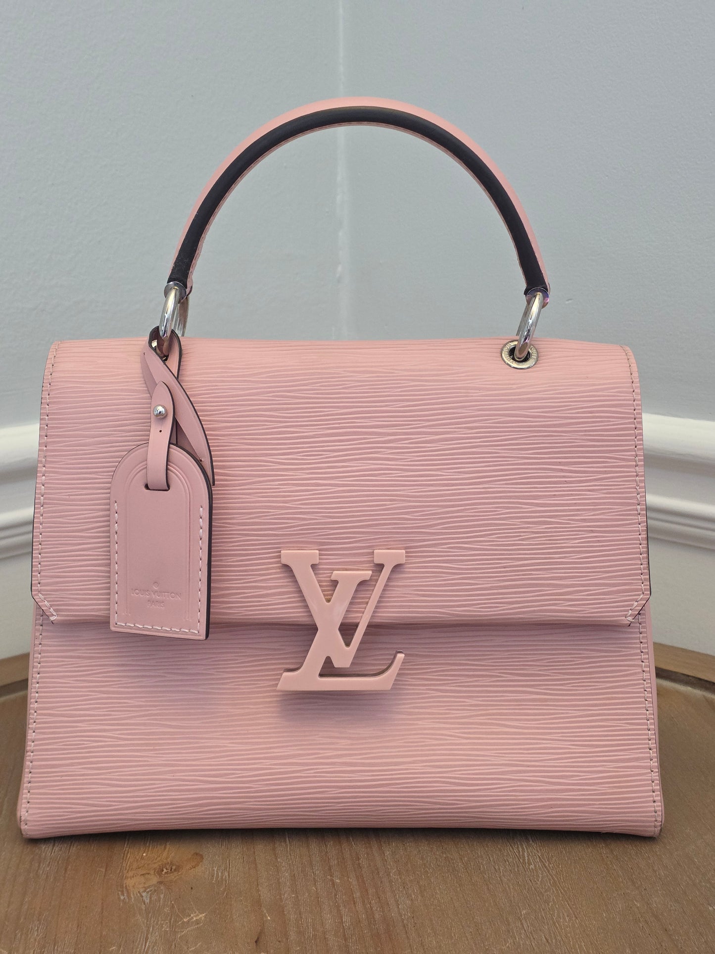 Louis Vuitton Cluny BB Epi Leather Rose Ballerine Top Handle Bag