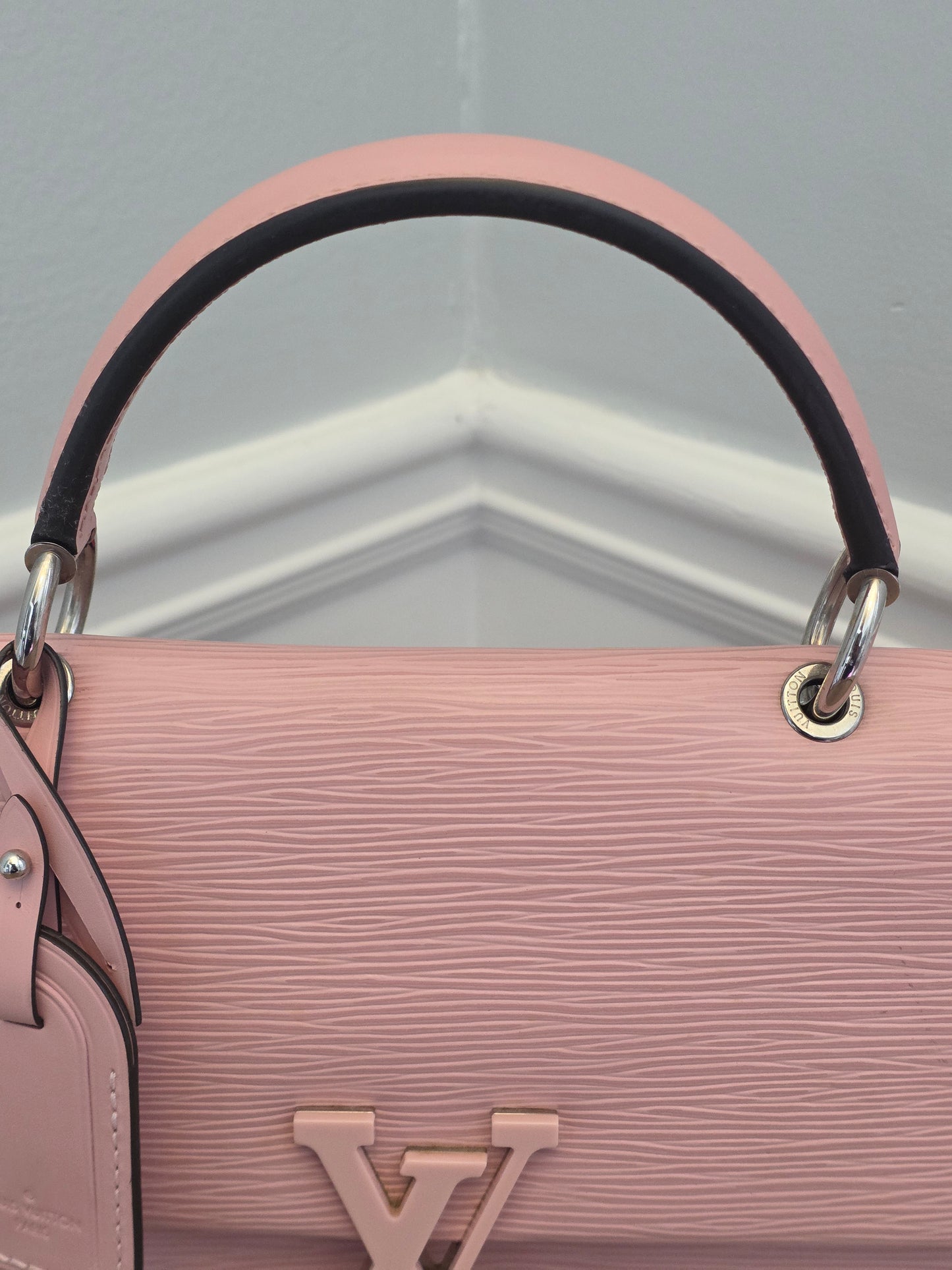 Louis Vuitton Cluny BB Epi Leather Rose Ballerine Top Handle Bag