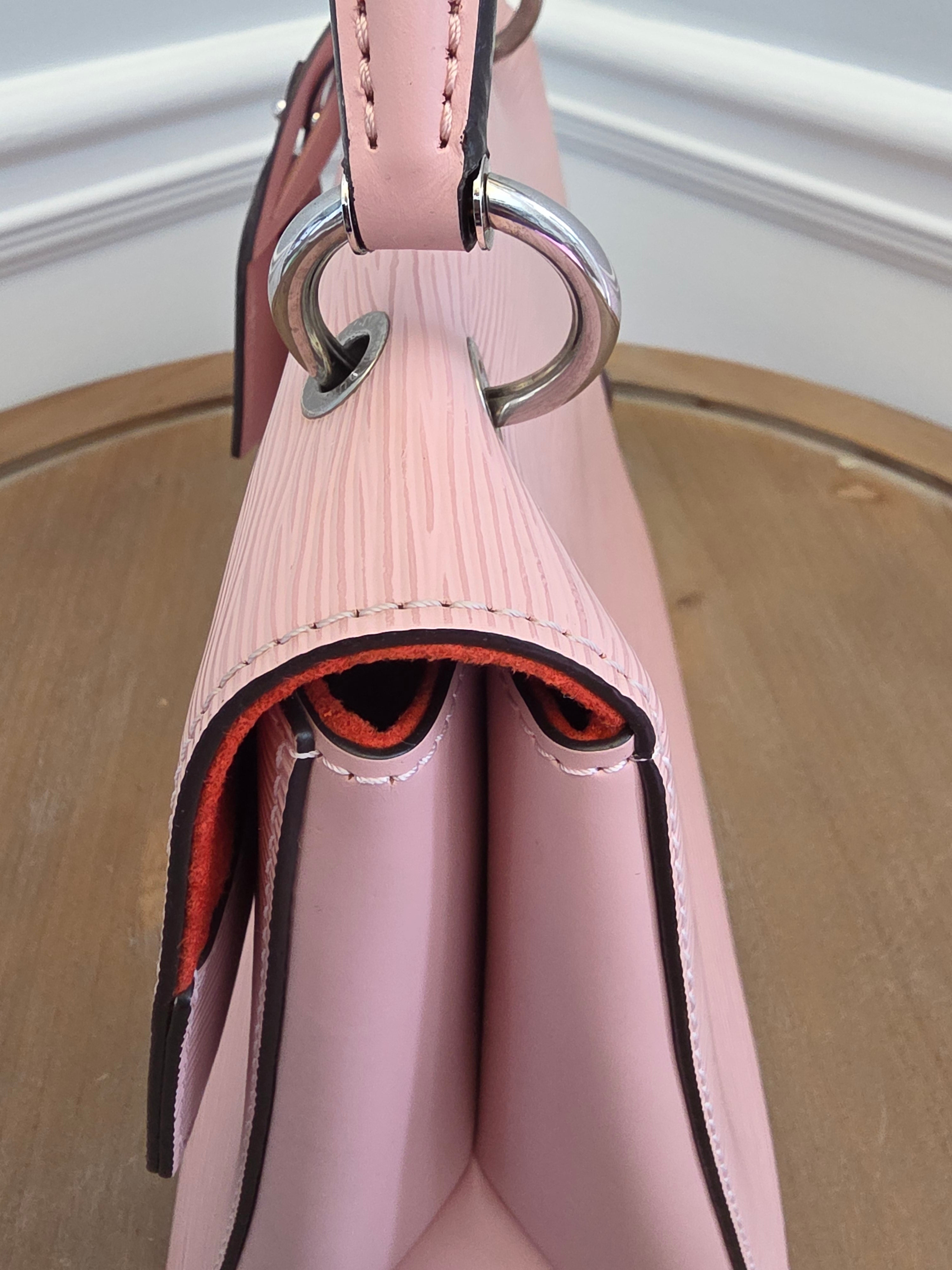 Louis Vuitton Cluny BB Epi Leather Rose Ballerine Top Handle Bag