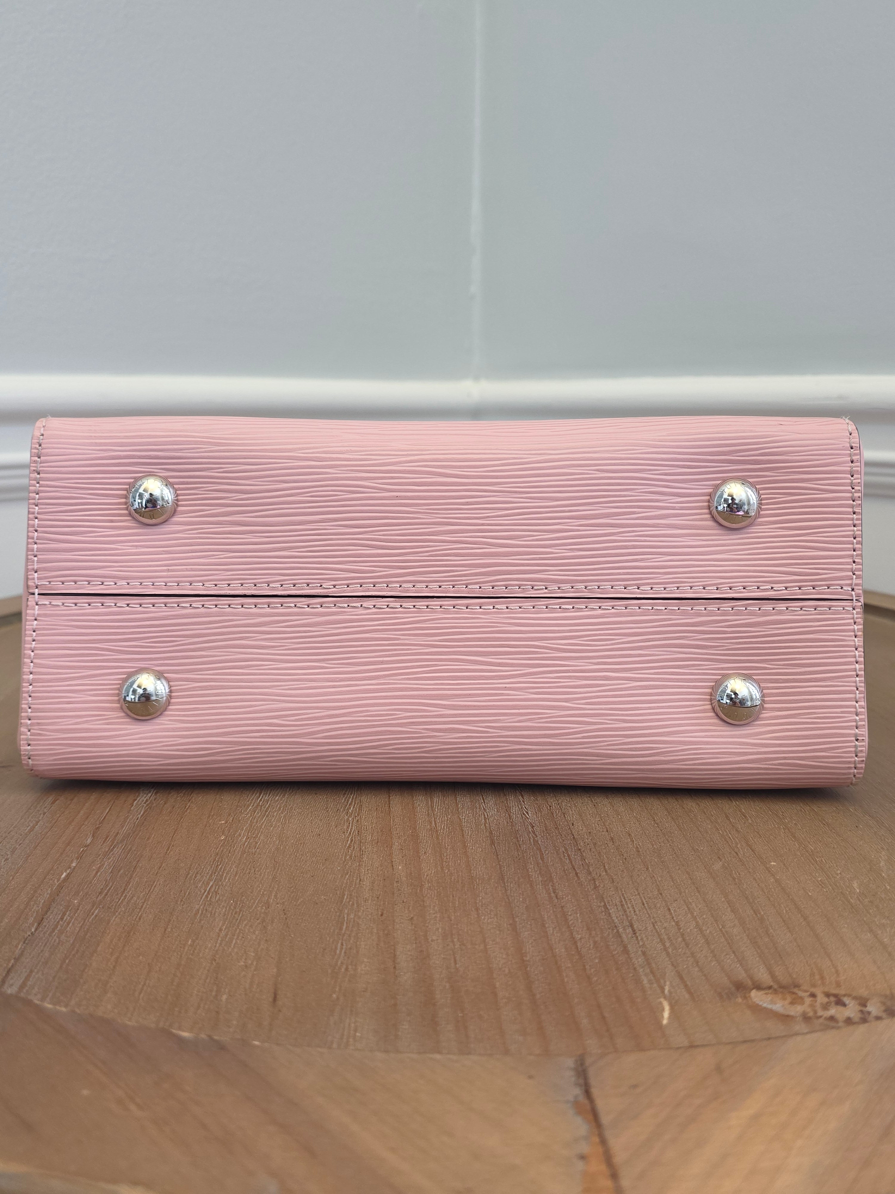 Louis Vuitton Cluny BB Epi Leather Rose Ballerine Top Handle Bag