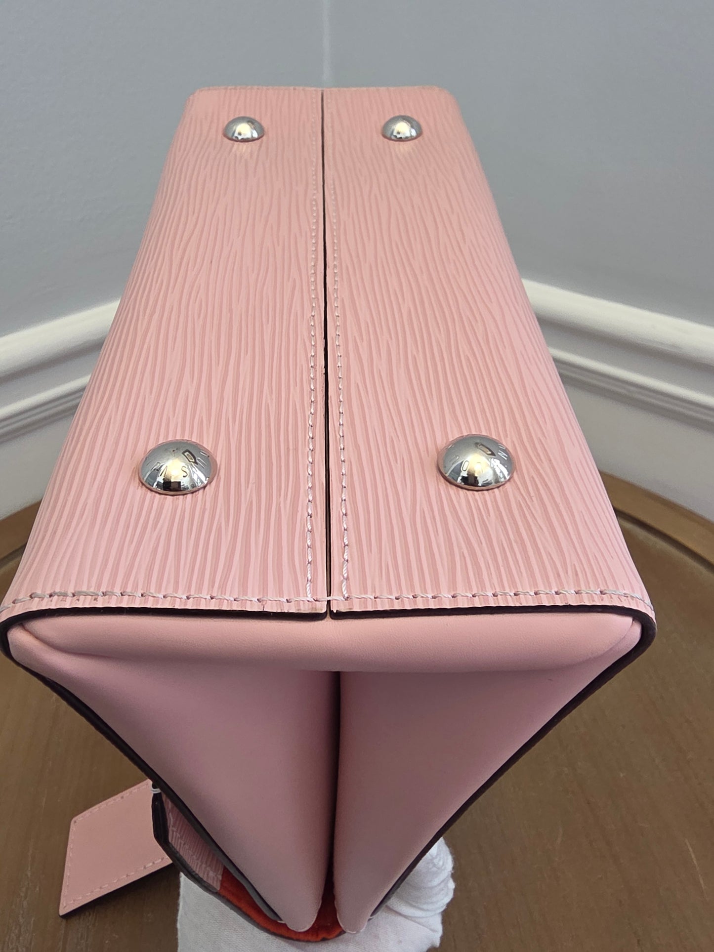 Louis Vuitton Cluny BB Epi Leather Rose Ballerine Top Handle Bag