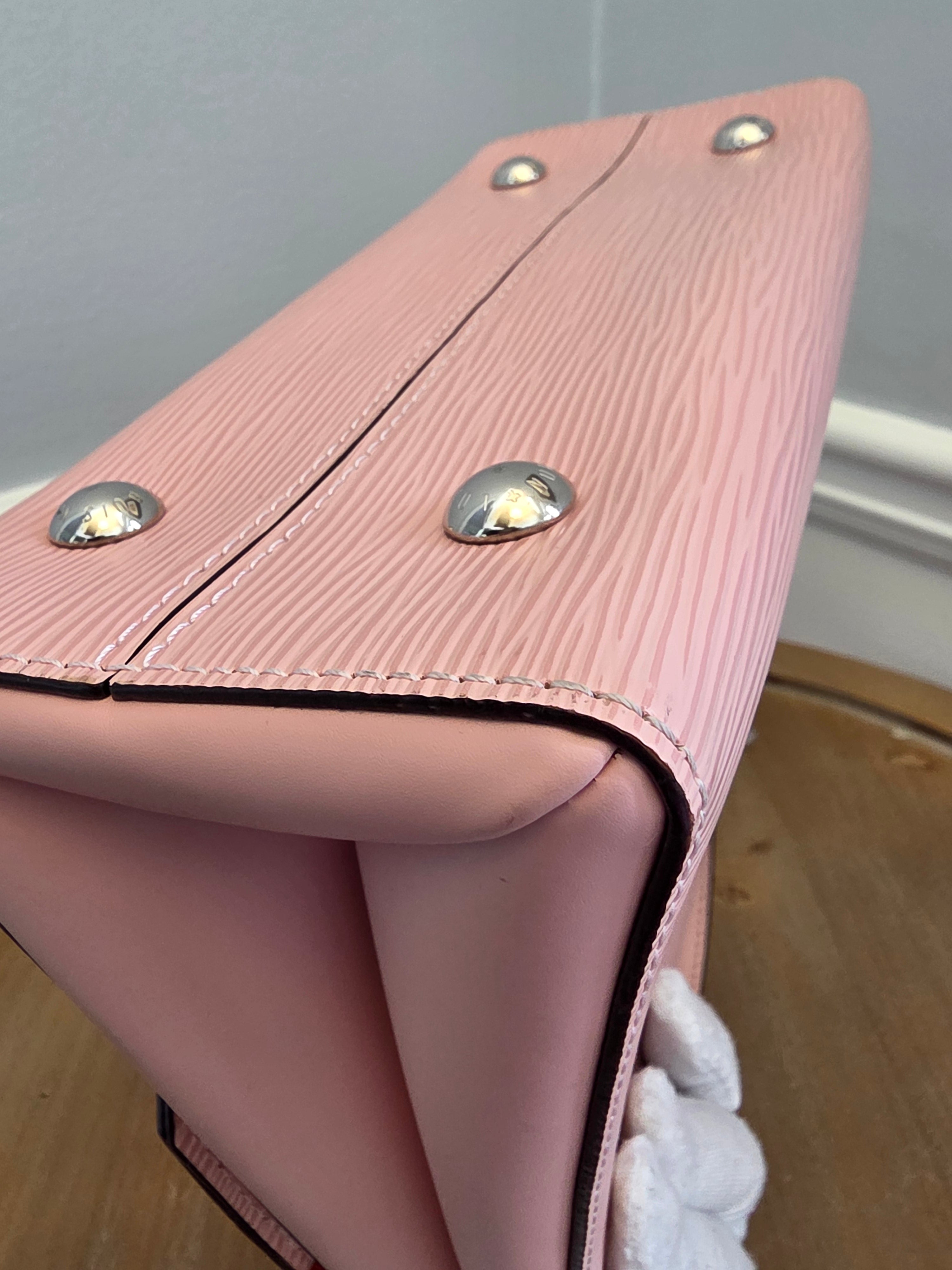 Louis Vuitton Cluny BB Epi Leather Rose Ballerine Top Handle Bag