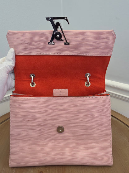 Louis Vuitton Cluny BB Epi Leather Rose Ballerine Top Handle Bag