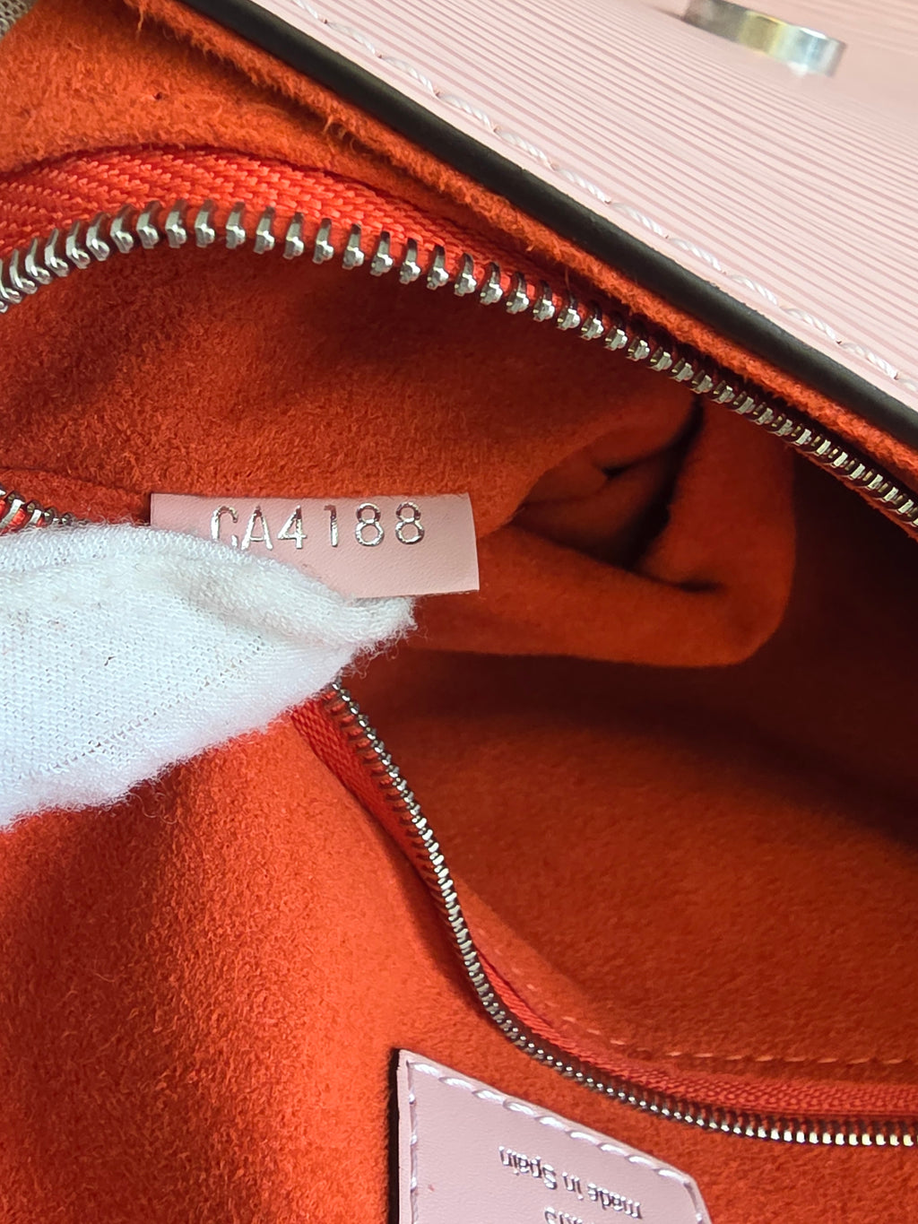 Louis Vuitton Cluny BB Epi Leather Rose Ballerine Top Handle Bag