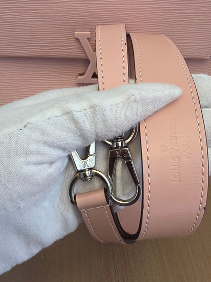 Louis Vuitton Cluny BB Epi Leather Rose Ballerine Top Handle Bag