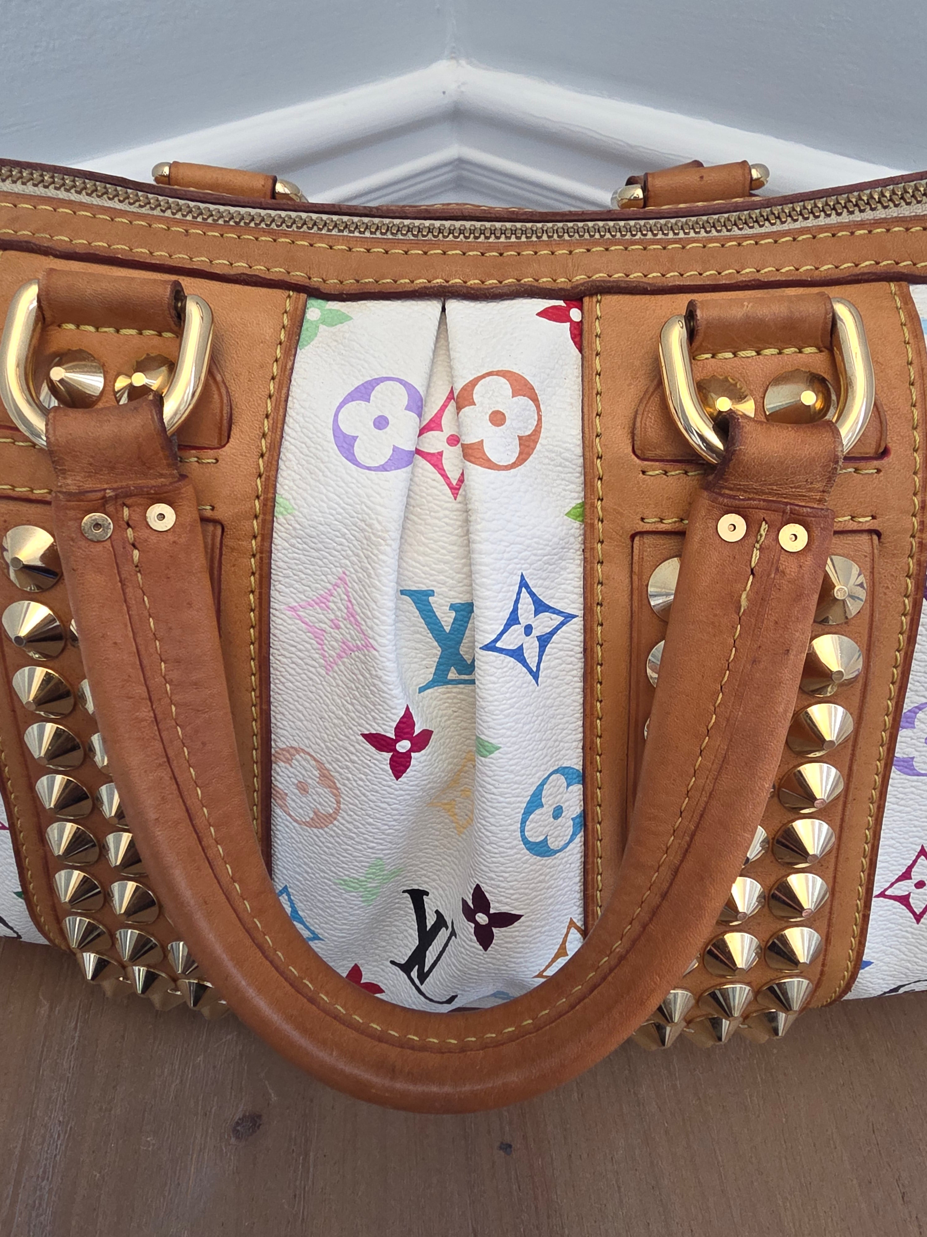 Louis Vuitton x Richard Prince White Multicolor Monogram Jokes Speedy Bag