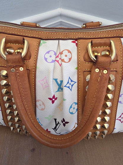 Louis Vuitton x Richard Prince White Multicolor Monogram Jokes Speedy Bag