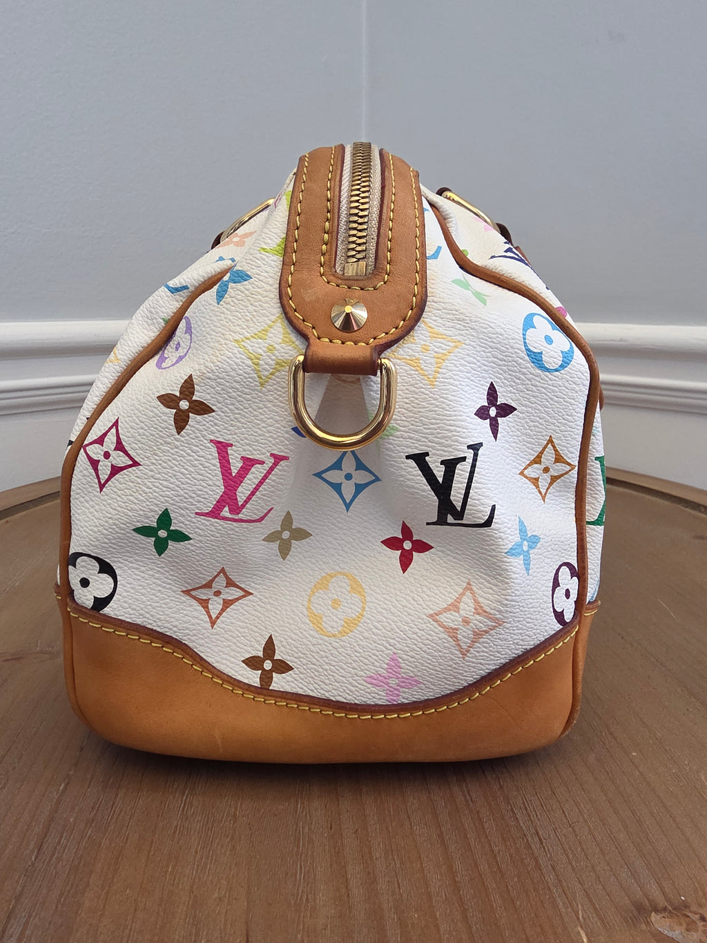 Louis Vuitton x Richard Prince White Multicolor Monogram Jokes Speedy Bag