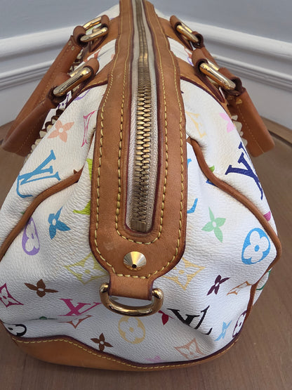 Louis Vuitton x Richard Prince White Multicolor Monogram Jokes Speedy Bag