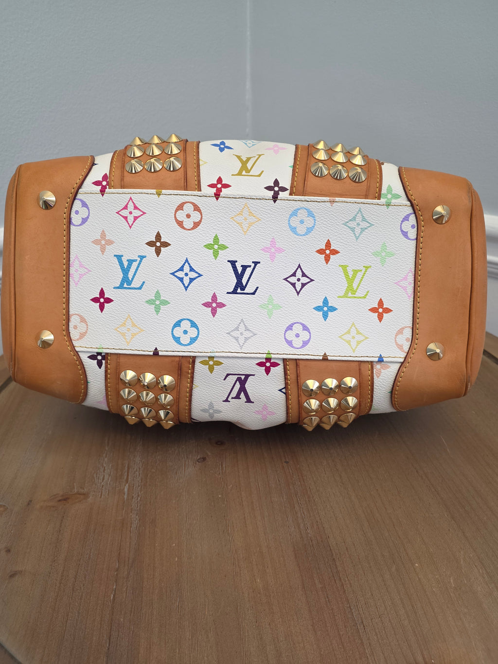 Louis Vuitton x Richard Prince White Multicolor Monogram Jokes Speedy Bag