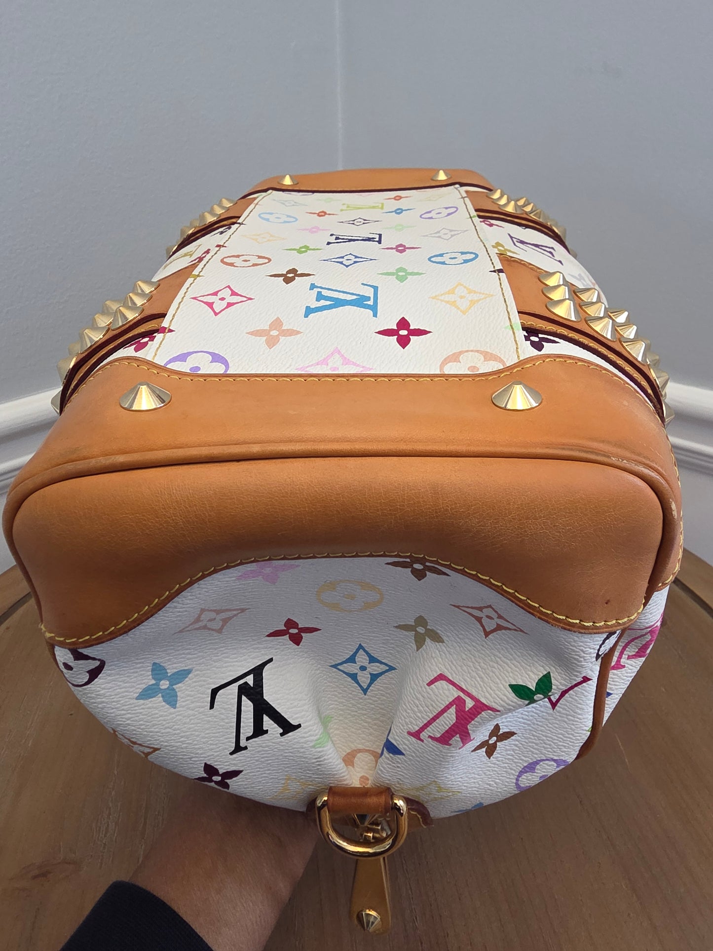 Louis Vuitton x Richard Prince White Multicolor Monogram Jokes Speedy Bag