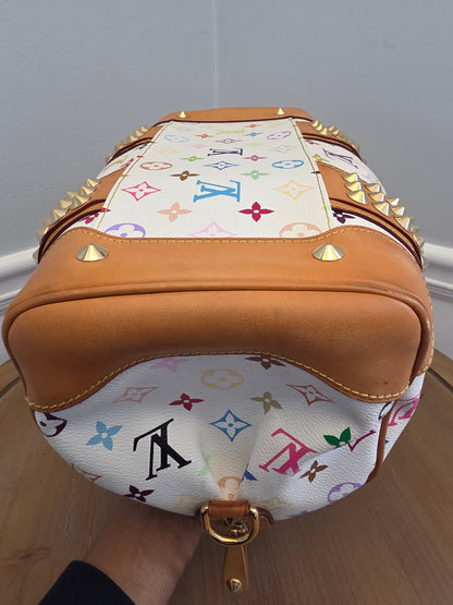 Louis Vuitton x Richard Prince White Multicolor Monogram Jokes Speedy Bag