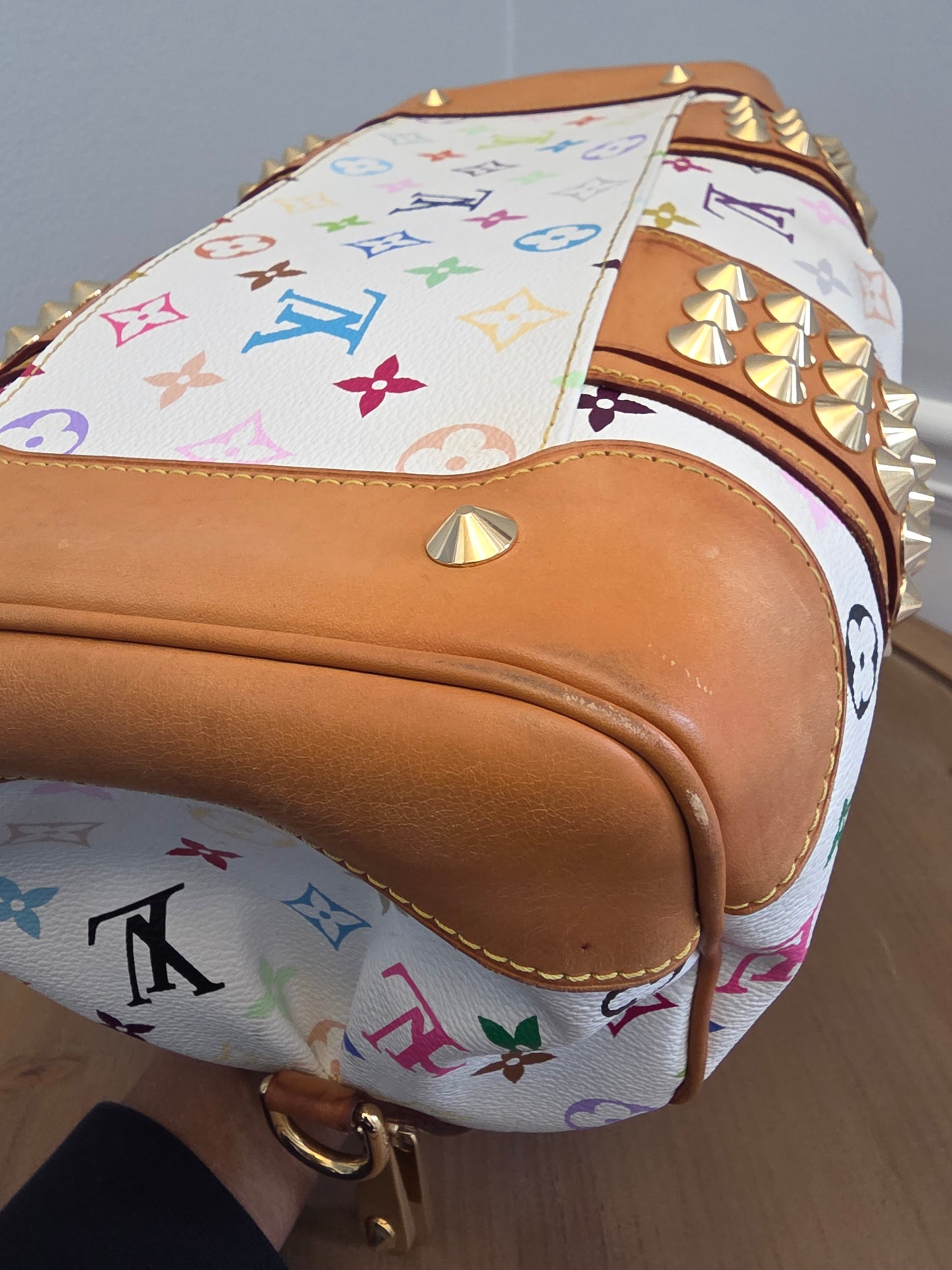 Louis Vuitton x Richard Prince White Multicolor Monogram Jokes Speedy Bag