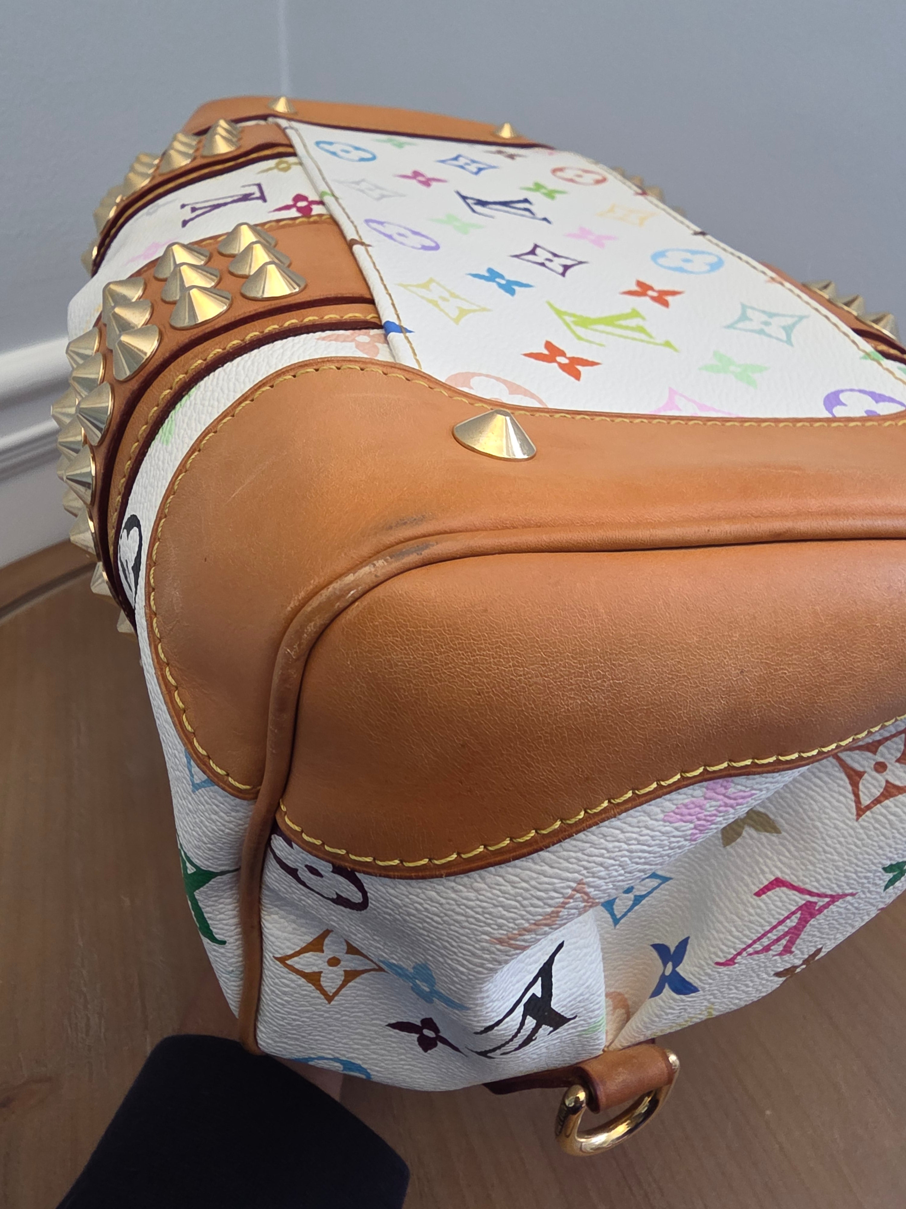 Louis Vuitton x Richard Prince White Multicolor Monogram Jokes Speedy Bag