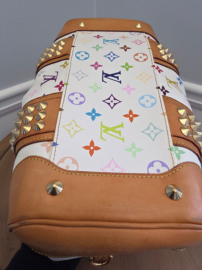 Louis Vuitton x Richard Prince White Multicolor Monogram Jokes Speedy Bag