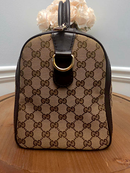 Gucci Original GG Canvas Web Boston Satchel Bag with Shoulder Strap