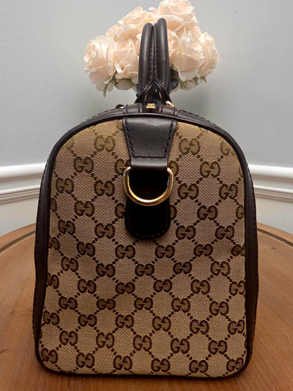 Gucci Original GG Canvas Web Boston Satchel Bag with Shoulder Strap