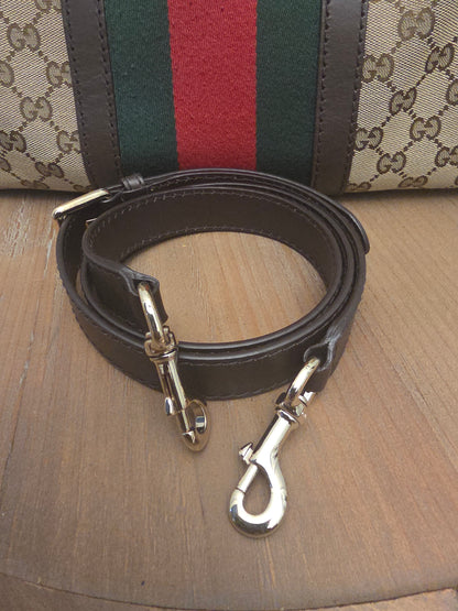 Gucci Original GG Canvas Web Boston Satchel Bag with Shoulder Strap