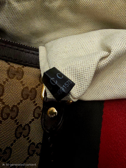 Gucci Original GG Canvas Web Boston Satchel Bag with Shoulder Strap