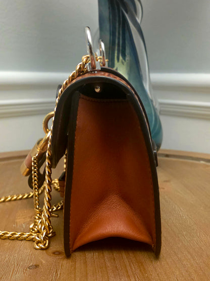 Chloé Aby Lock Small Croc-Embossed Leather Shoulder Bag