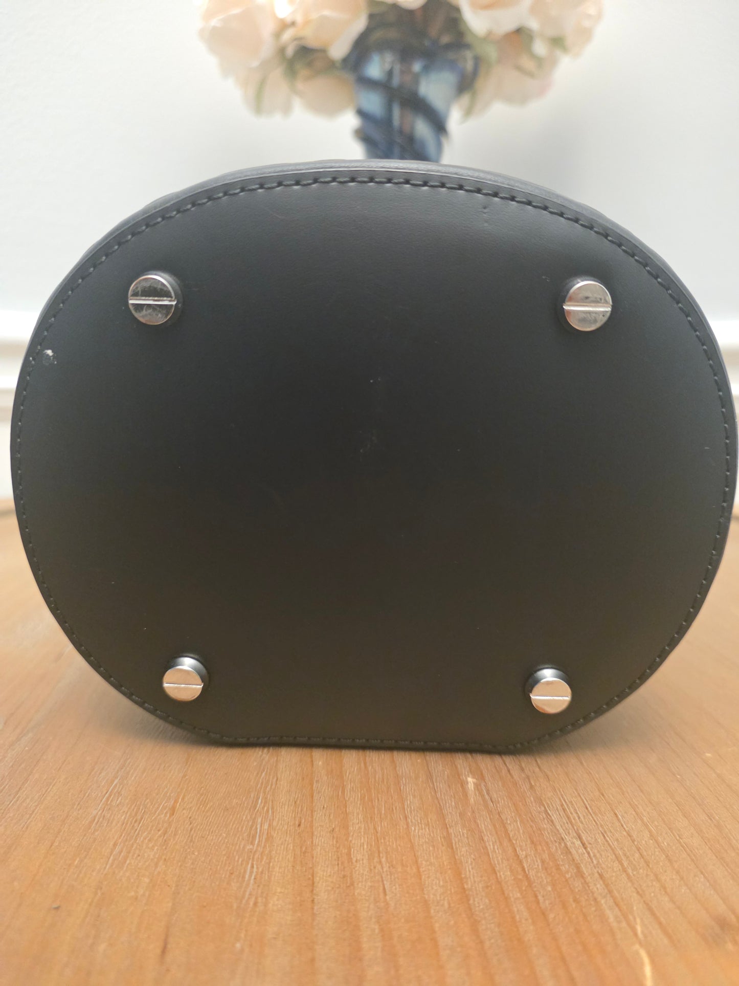 MCM Black Embossed Monogram Vanity Bag with Scarf Handle & Strap | IG Collective