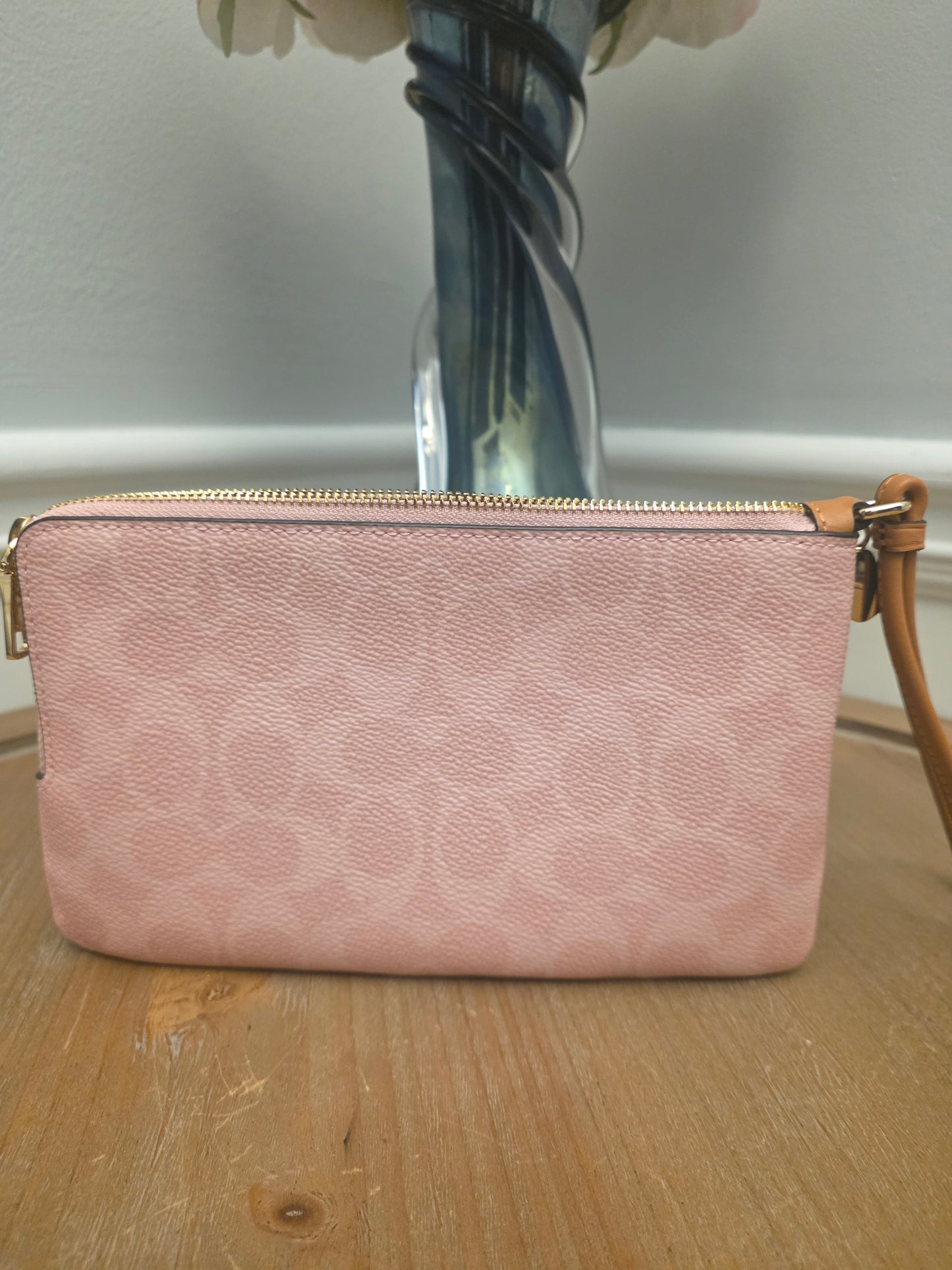Coach Double Zip Signature Canvas Wristlet