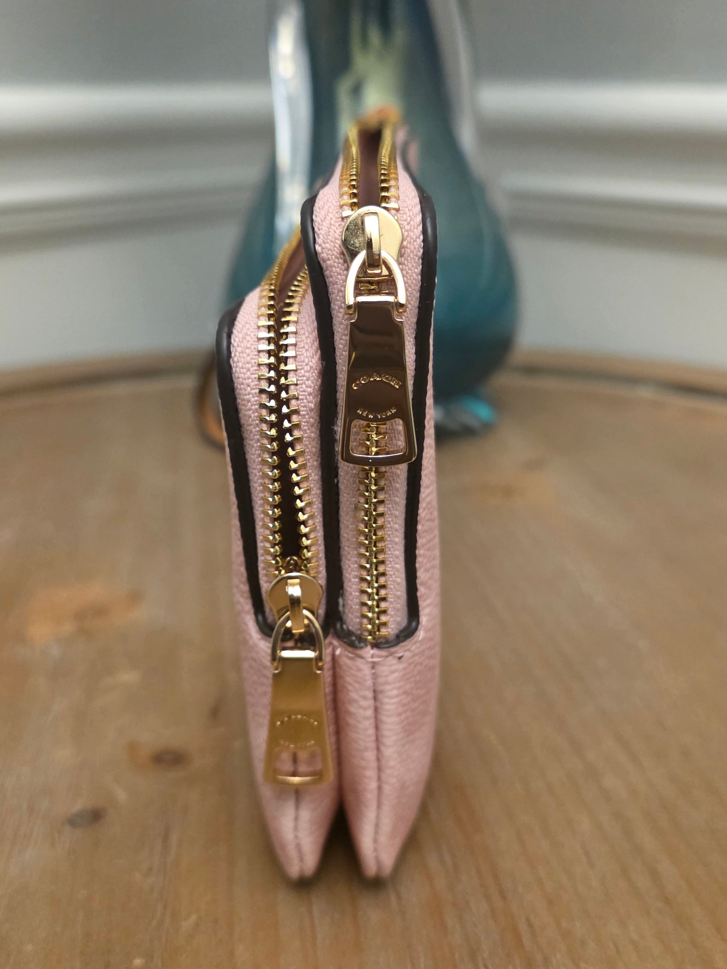 Coach Double Zip Signature Canvas Wristlet