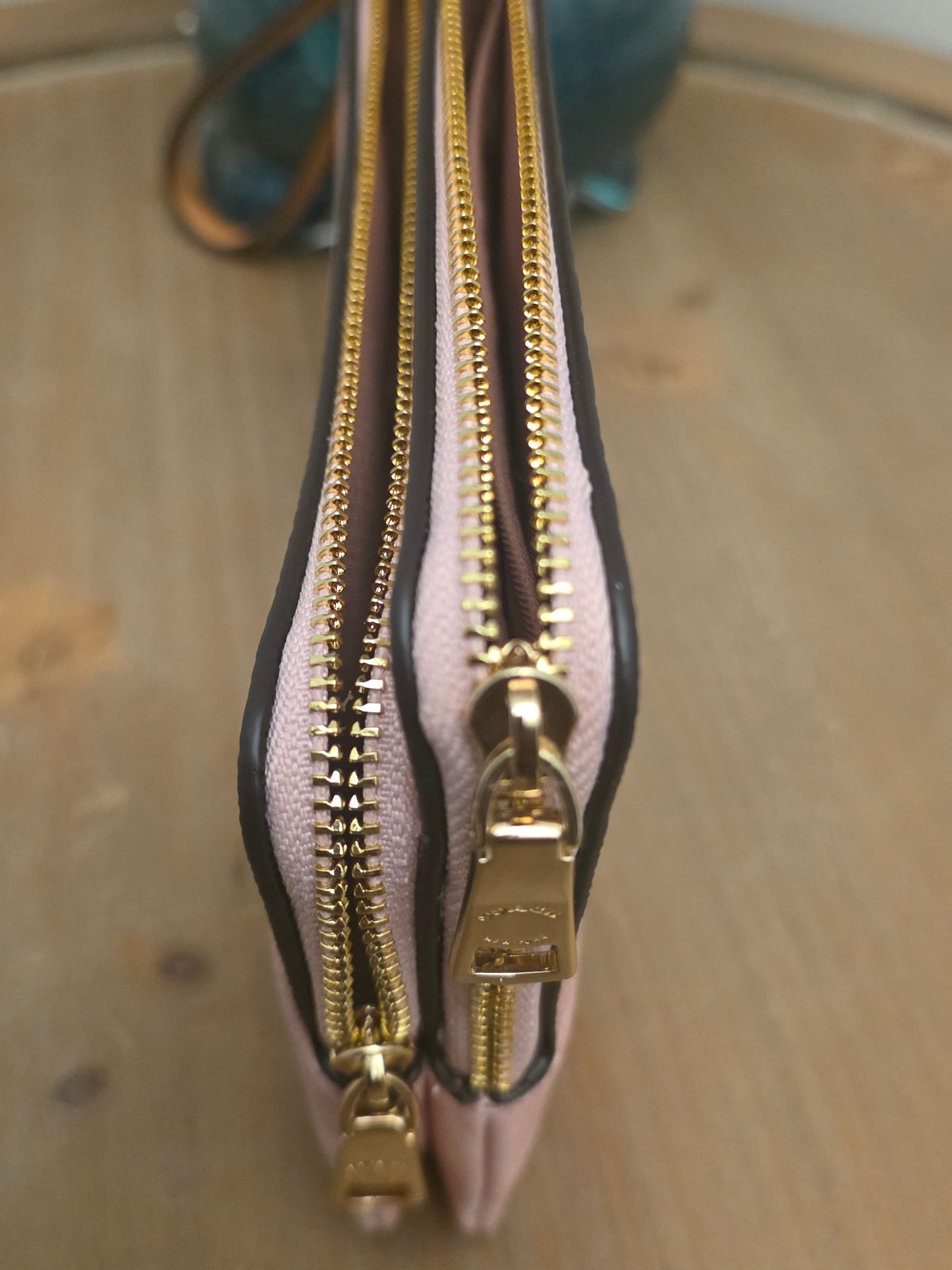 Coach Double Zip Signature Canvas Wristlet