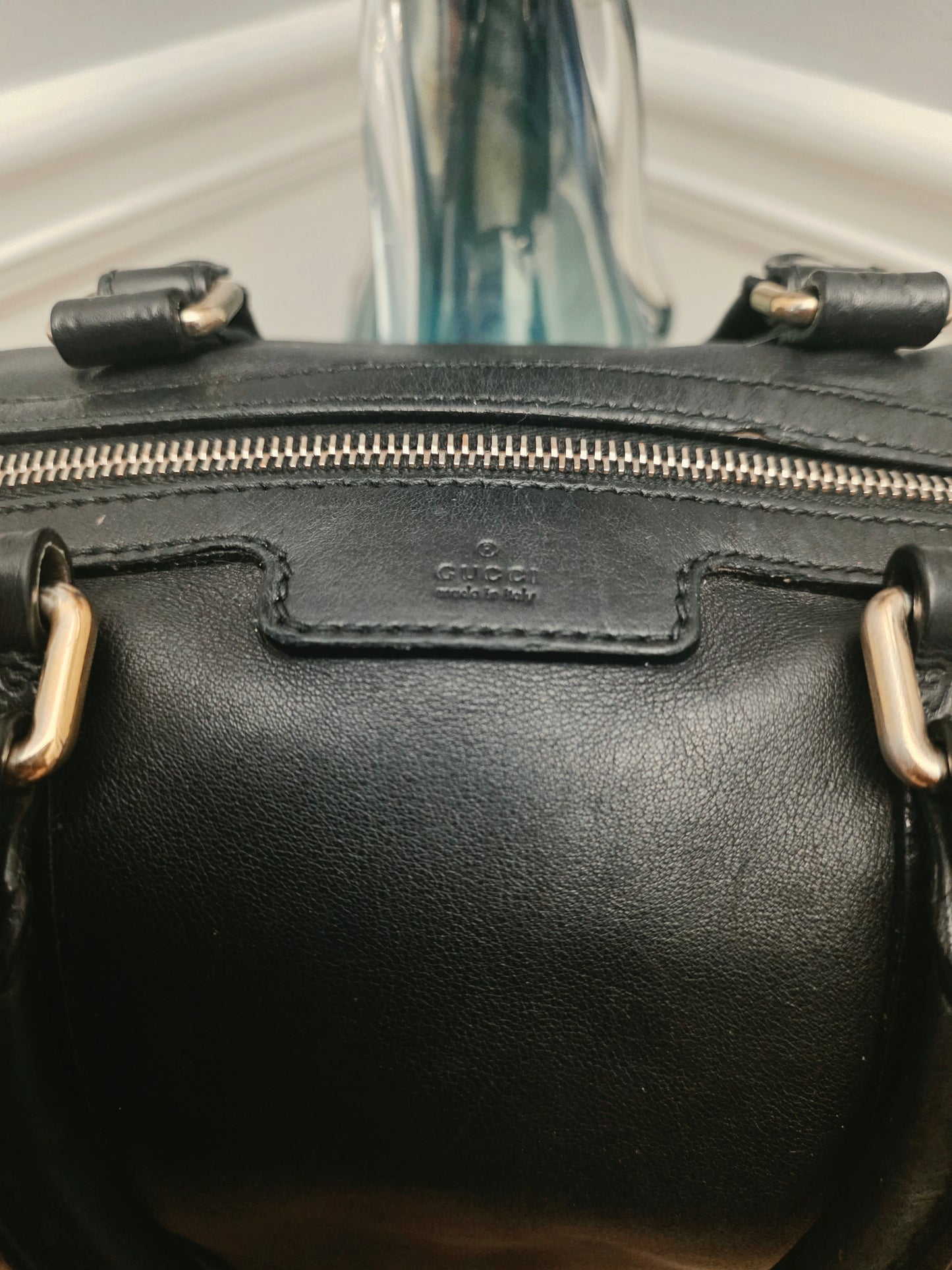 Gucci Black Leather Guccissima Mini Boston Bag  Listing Price