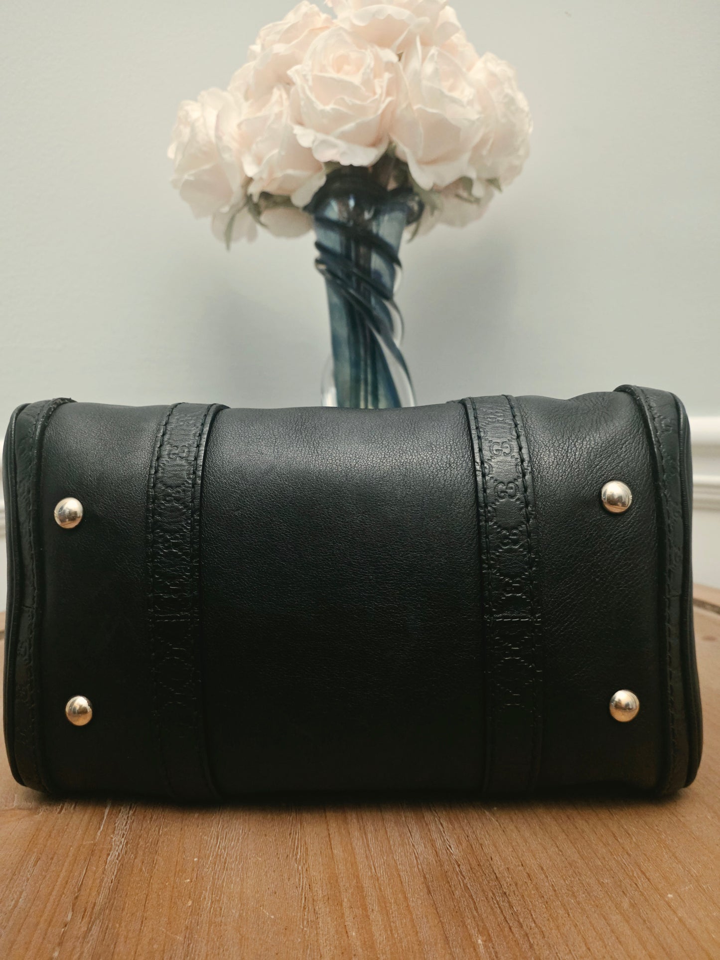 Gucci Black Leather Guccissima Mini Boston Bag  Listing Price