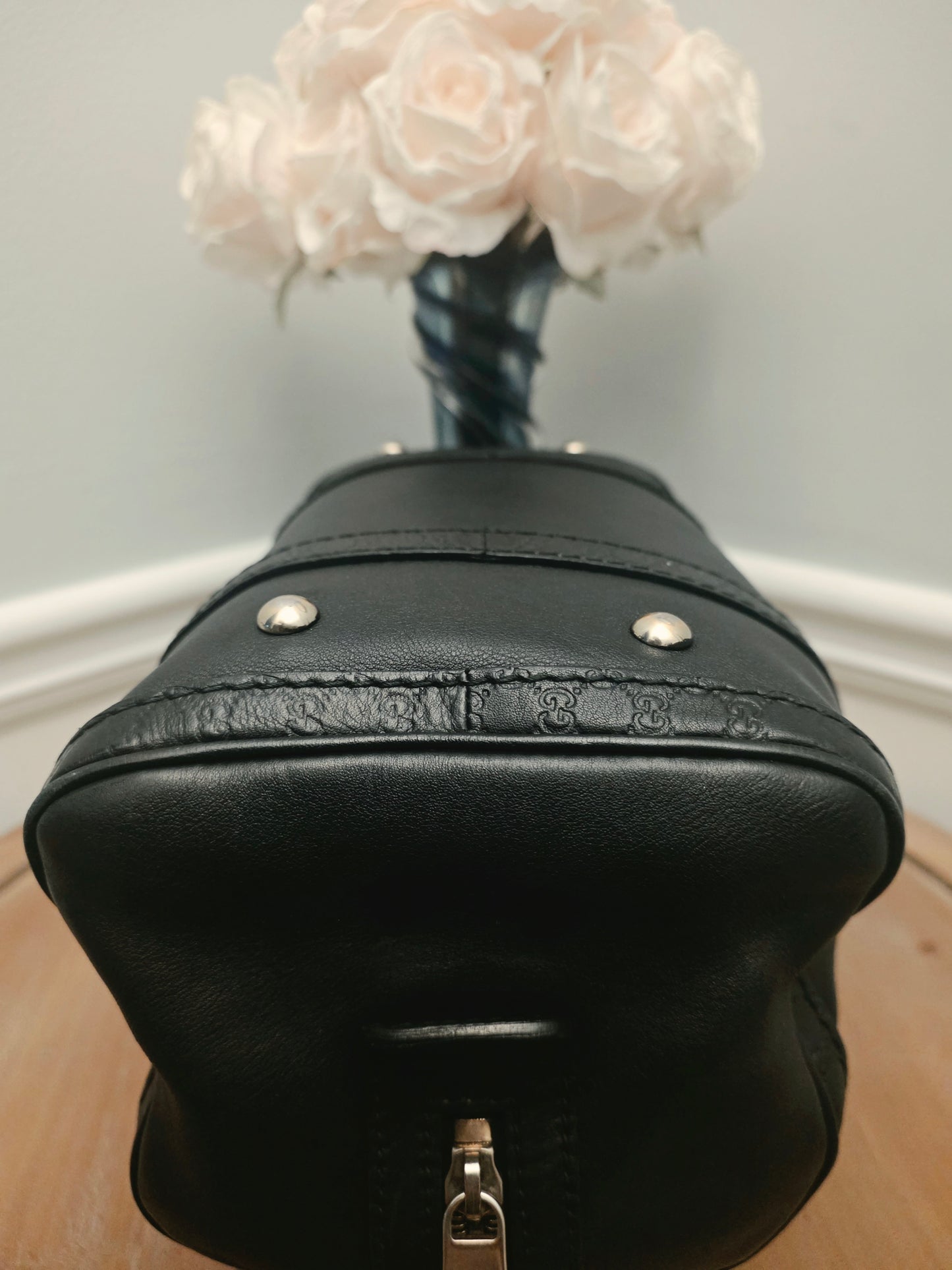 Gucci Black Leather Guccissima Mini Boston Bag  Listing Price