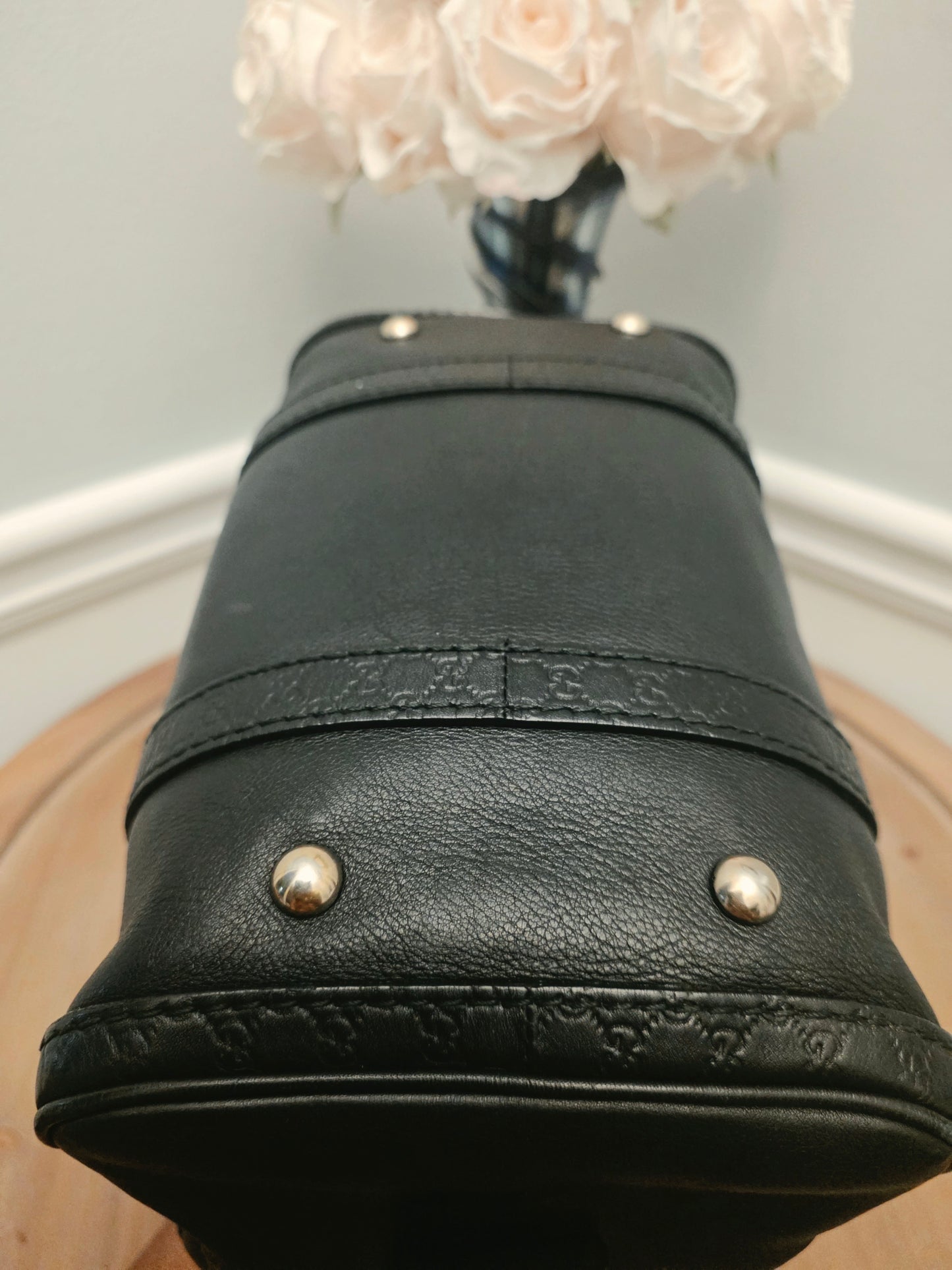 Gucci Black Leather Guccissima Mini Boston Bag  Listing Price