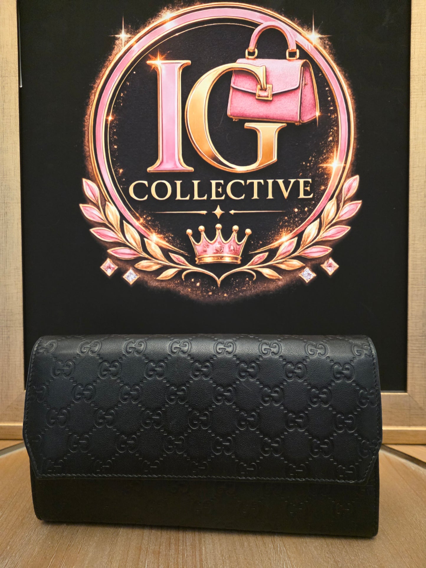 Gucci Black Guccissima Leather Travel Wallet / Continental Organizer