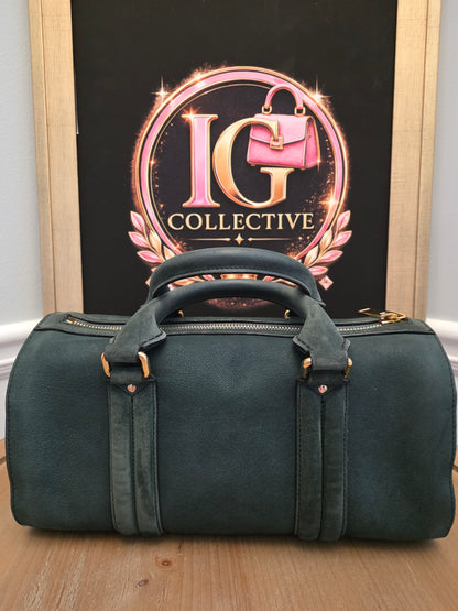 Burberry Prorsum Dark Green Nubuck Leather Owl Doctor Bag