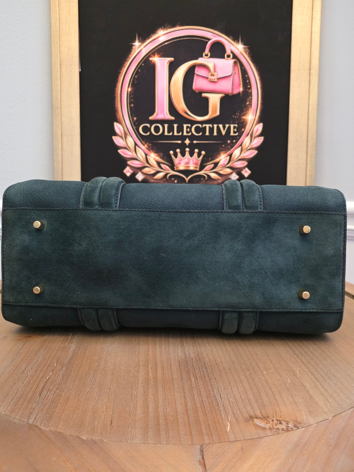 Burberry Prorsum Dark Green Nubuck Leather Owl Doctor Bag