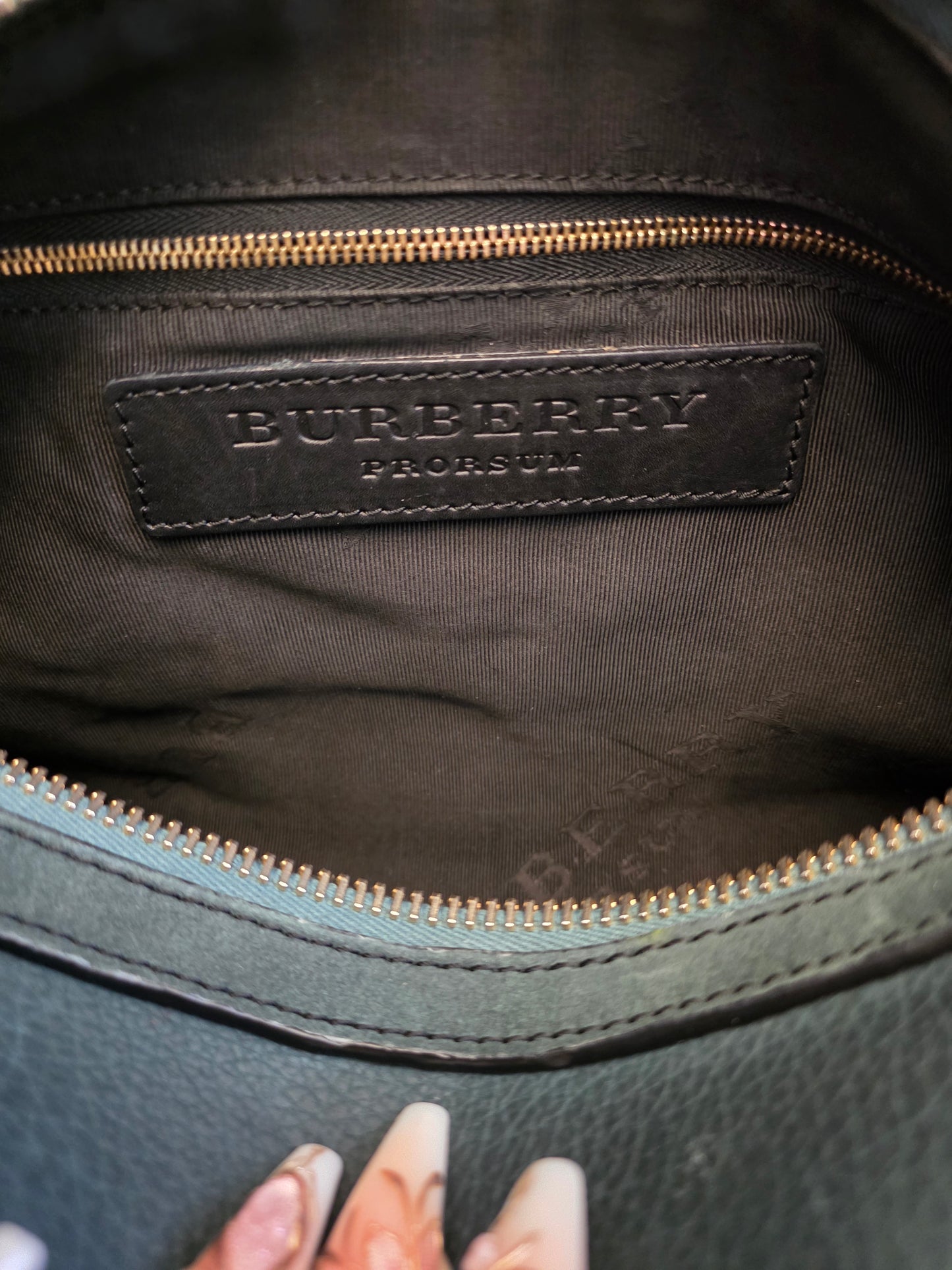Burberry Prorsum Dark Green Nubuck Leather Owl Doctor Bag