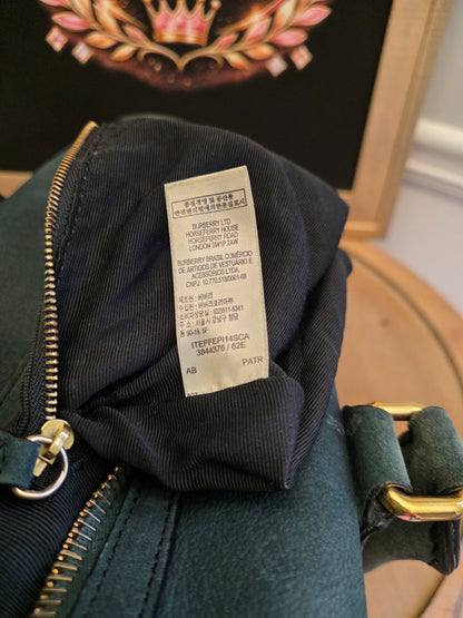 Burberry Prorsum Dark Green Nubuck Leather Owl Doctor Bag