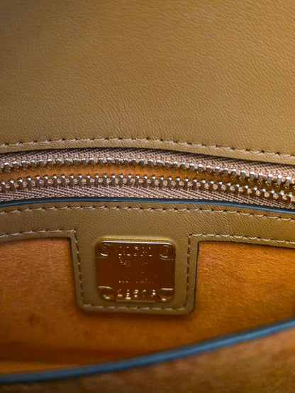 MCM Cognac Visetos Patricia-Style Chain Shoulder / Crossbody Bag