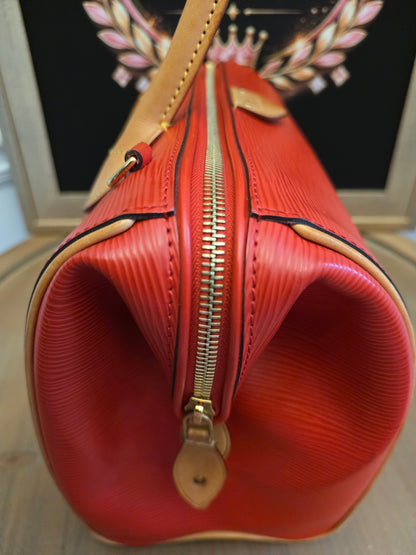 Louis Vuitton Epi Leather Speedy Bandoulière 25 Rouge Coquelicot Crossbody Bag