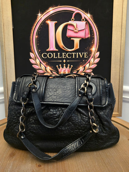 Fendi Black Leather & Patent B. Fendi Shoulder Bag
